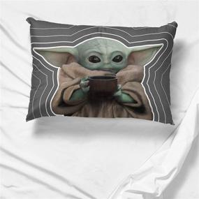 img 1 attached to 🌟 SEO-Optimized Jay Franco Star Wars The Mandalorian Pillowcase - 1 Pack, Double-Sided Kids Super Soft Bedding with The Child Baby Yoda Grogu - Official Star Wars Product