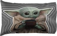 🌟 seo-optimized jay franco star wars the mandalorian pillowcase - 1 pack, double-sided kids super soft bedding with the child baby yoda grogu - official star wars product logo