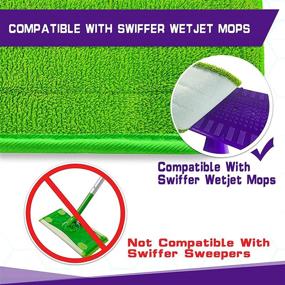 img 3 attached to 5pcs Microfiber Reusable Mop Pads Compatible with Swiffer WetJet - 12 Inch, Durable, Washable, Green - Ideal for Wet or Dry Floor Cleaning, Home/Office Supplies