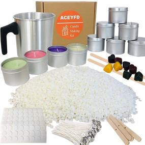 img 4 attached to 🕯️ ACEYFD Candle Making Kit Supplies: Create Vibrantly Colored Candles with Ease - DIY Gift Kits Include Candle Pouring Pitcher, 2.2 LBs Soy Wax, Centering Devices, Tins, Wicks, Stickers &amp; Stir Rod