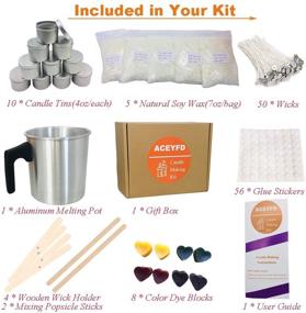 img 3 attached to 🕯️ ACEYFD Candle Making Kit Supplies: Create Vibrantly Colored Candles with Ease - DIY Gift Kits Include Candle Pouring Pitcher, 2.2 LBs Soy Wax, Centering Devices, Tins, Wicks, Stickers &amp; Stir Rod