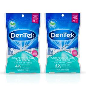 img 4 attached to DenTek Complete Clean Angled Floss Picks with No Break & No Shred Floss, 75 Each, Pack of 2 – Fresh Mint Flavor and Easy Reach for Effective Oral Care