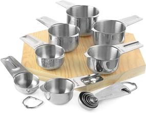 img 1 attached to 🥄 Laxinis World 13 Piece Stainless Steel Measuring Cups and Spoons Set - Stackable & Versatile, 7 Cups & 6 Spoons