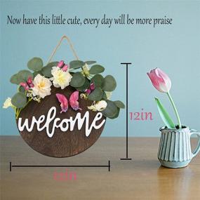 img 3 attached to Elegant Eucalyptus Wreath Welcome Sign: Charming Farmhouse Decor for Front Door, Wall, and Porch