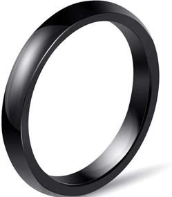 img 2 attached to 💍 Kingray Jewelry Two-Pack: Elegant & Versatile 3mm Black White Ceramic Wedding Band Stackable Ring Enhancer