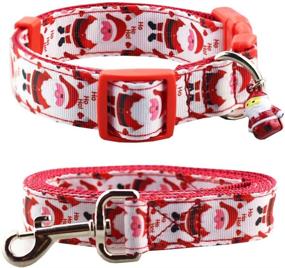 img 4 attached to 🎅 Bolbove Adjustable Festive Christmas Santa Collar and Leash Set with Bell for Dogs during Holiday Season