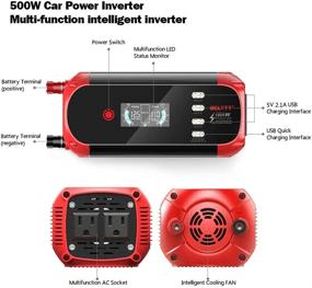 img 2 attached to 🔌 BELTTT 500W Car Power Inverter: DC 12V to 110V AC Converter with LCD Display & 4 USB Charger Ports