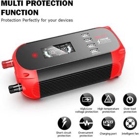 img 1 attached to 🔌 BELTTT 500W Car Power Inverter: DC 12V to 110V AC Converter with LCD Display & 4 USB Charger Ports