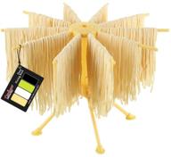 cambom collapsible pasta drying rack - 10-arm 🍝 plastic noodle stand in vibrant yellow for efficient drying logo