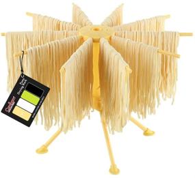 img 4 attached to Cambom Collapsible Pasta Drying Rack - 10-Arm 🍝 Plastic Noodle Stand in Vibrant Yellow for Efficient Drying