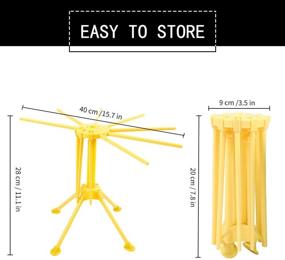 img 1 attached to Cambom Collapsible Pasta Drying Rack - 10-Arm 🍝 Plastic Noodle Stand in Vibrant Yellow for Efficient Drying