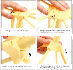 img 3 attached to Cambom Collapsible Pasta Drying Rack - 10-Arm 🍝 Plastic Noodle Stand in Vibrant Yellow for Efficient Drying