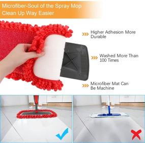 img 1 attached to 🧹 Red Spray Mop by Aiglam - 550ml Wet Jet Mop with 3 Reusable Microfiber Pads - Refillable Bottle - Ideal for Hardwood, Wood, Laminate Floors