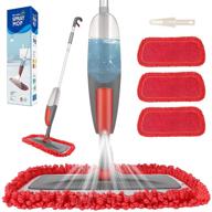 🧹 red spray mop by aiglam - 550ml wet jet mop with 3 reusable microfiber pads - refillable bottle - ideal for hardwood, wood, laminate floors logo