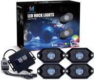 🎮 улучшенный контроллер rgb led rock lights через приложение bluetooth от mictuning: функция таймера, режим музыки - 4 пода многоцветный неоновый набор led-светильников. логотип