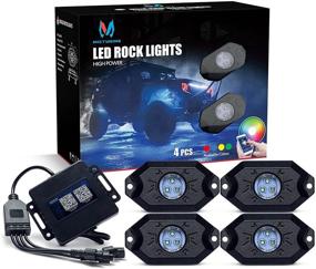 img 4 attached to 🎮 Enhanced APP Bluetooth Controller RGB LED Rock Lights by MICTUNING: Timing Function, Music Mode - 4 Pods Multicolor Neon LED Light Kit