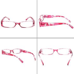 img 3 attached to IVNUOYI Blue Light Blocking Reading Glasses 6 Pack - Stylish Ladies' Fashion Rectangular Frames with Comfort Spring Hinge - 2.25 Strength Women's Reader Eyeglasses