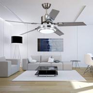 🌀 andersonlight 48-inch stainless steel blades led ceiling fan with remote control and 3-light options - modern, energy-saving fan chandelier for home decoration, mute operation логотип