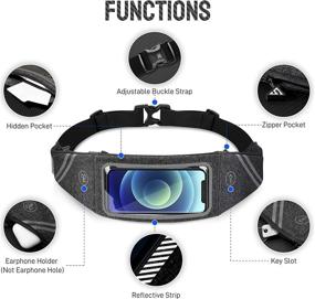 img 1 attached to 🏃 Seawisp Running Belt Fanny Pack Sports Waist Bag for iPhone 12 Pro/11/XS/8/7/6 Plus, Android - Hiking, Traveling with Clear Touch Screen Window, Workout Phone Holder for Men and Women