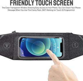 img 3 attached to 🏃 Seawisp Running Belt Fanny Pack Sports Waist Bag for iPhone 12 Pro/11/XS/8/7/6 Plus, Android - Hiking, Traveling with Clear Touch Screen Window, Workout Phone Holder for Men and Women