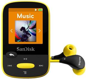 img 1 attached to Yellow SanDisk 8GB Clip Sport MP3 Player with LCD Screen, FM Radio - SDMX24-008G-G46Y