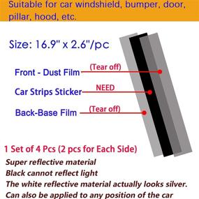 img 1 attached to Повысьте безопасность автомобиля с помощью отражающего наклейки-декали: набор из 4 шт. для крыльев колес, капота и фар - подходит для автомобилей, грузовиков или внедорожников.