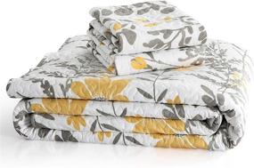 img 2 attached to King Size Lifeety Leaves Floral Bedding Quilt Set - 3 Piece Spring/Summer Coverlet Blanket