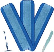 🧹 high-quality microfiber cleaning pads for bona mop - 3 pack, 18 inch refills, washable & reusable, includes scraper logo