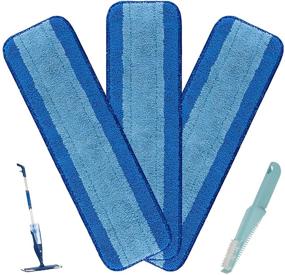 img 4 attached to 🧹 High-Quality Microfiber Cleaning Pads for Bona Mop - 3 Pack, 18 Inch Refills, Washable & Reusable, Includes Scraper