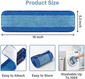 img 1 attached to 🧹 High-Quality Microfiber Cleaning Pads for Bona Mop - 3 Pack, 18 Inch Refills, Washable & Reusable, Includes Scraper