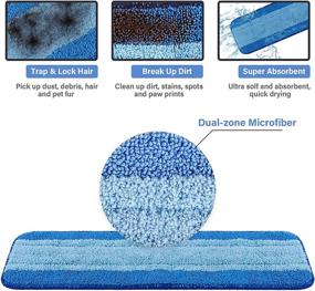 img 3 attached to 🧹 High-Quality Microfiber Cleaning Pads for Bona Mop - 3 Pack, 18 Inch Refills, Washable & Reusable, Includes Scraper