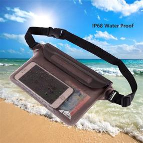 img 3 attached to 📱 2-Pack HEETA Waterproof Pouch with Adjustable Waist Strap - Screen-Touch Sensitive, Keep Your Phone and Valuables Dry for Swimming, Diving, Boating, Fishing, Beach Activities