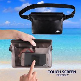 img 2 attached to 📱 2-Pack HEETA Waterproof Pouch with Adjustable Waist Strap - Screen-Touch Sensitive, Keep Your Phone and Valuables Dry for Swimming, Diving, Boating, Fishing, Beach Activities