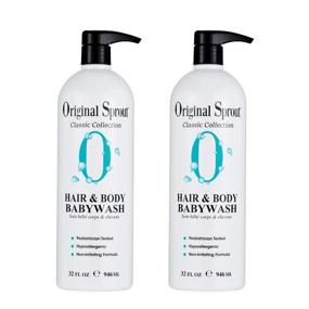 img 1 attached to 🛁 Original Sprout Hair and Body Baby Wash: Gentle Vegan Baby Shampoo for Sensitive Skin | 32 Oz. 2-Pack