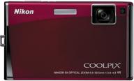 📷 nikon coolpix s60 10mp digital camera - crimson red, 5x optical vibration reduction (vr) zoom logo