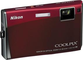 img 1 attached to 📷 Nikon Coolpix S60 10MP Digital Camera - Crimson Red, 5x Optical Vibration Reduction (VR) Zoom