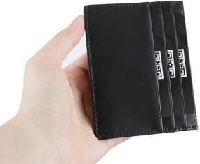img 2 attached to Smart Front Pocket Wallet with Genuine Leather Airtag Holder - Slim Minimalist Wallet with Built-in Case for Airtags - Ideal for Men and Women (Black)