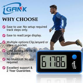 img 2 attached to IGANK Pedometer Walking Counter Blueblack