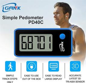 img 3 attached to IGANK Pedometer Walking Counter Blueblack