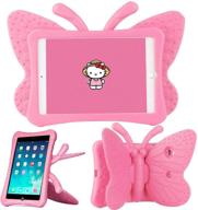 🦋 elegant pink butterfly series eva shockproof case for apple ipad mini - compatible with mini 1/2/3/4/5 logo