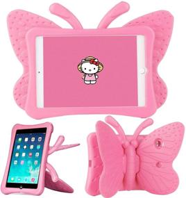 img 4 attached to 🦋 Elegant Pink Butterfly Series EVA Shockproof Case for Apple iPad Mini - Compatible with Mini 1/2/3/4/5