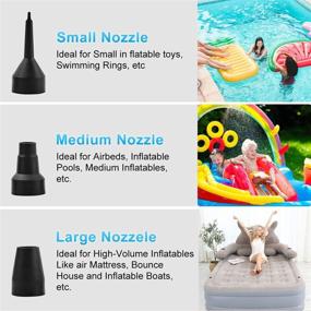 img 1 attached to 🔌 Unleash Convenience with the SanDope Rechargeable Electric Air Pump for Inflatables - Portable, Battery-Powered Pump for Airbeds, Air Mattresses, and Paddling Pools