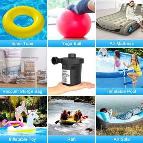 img 3 attached to 🔌 Unleash Convenience with the SanDope Rechargeable Electric Air Pump for Inflatables - Portable, Battery-Powered Pump for Airbeds, Air Mattresses, and Paddling Pools