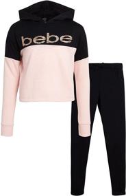 img 4 attached to 👕 Набор джоггеров для девочек Bebe: стильная и удобная одежда и активная одежда для девочек