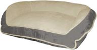 🐾 40-inch by 25-inch charcoal micro suede pet bed with couch style bolster from paws & claws logo