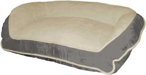 img 1 attached to 🐾 40-Inch by 25-Inch Charcoal Micro Suede Pet Bed with Couch Style Bolster from Paws & Claws