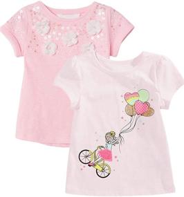 img 4 attached to 👶 Sampheya Baby Girls' Toddler T-Shirts - 2-Pack of Kids Short Sleeve Tees for Stylish Clothing