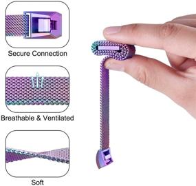 img 3 attached to 📿 Металлические магнитные замены бандажей Meliya из нержавеющей стали для Fitbit Alta & Fitbit Alta HR - яркие браслеты на запястье для женщин и мужчин, доступные в малом и большом размерах (Малые)