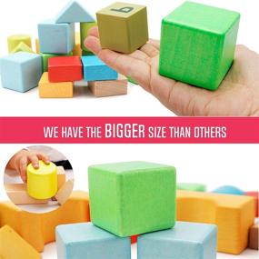 img 3 attached to Set of Robust Wooden 🏗️ Building Blocks: Promoting Creativity and Learning