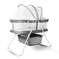 besrey 3-in-1 portable baby bassinet - rocking cradle bed, easy-fold bedside sleeper crib for newborn infants up to 33 lb - compact storage, with mattress and net included logo